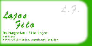 lajos filo business card